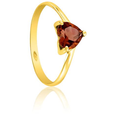 Bague C Ur Or Jaune K Grenat Aurora Ocarat