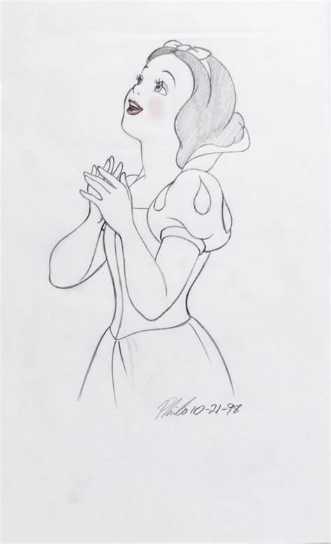 Snow White Disney Consumer Products Character Sketch By Philo Barnhart Signed In Roland