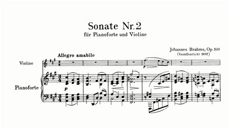 Brahms Violin Sonata No 2 In A Major Op 100 With Score YouTube