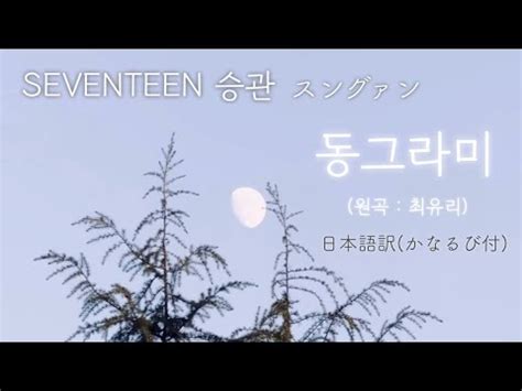 日本語訳 かなるび付 cover スングァン 동그라미 원곡 최유리 SEVENTEEN 세븐틴 SEUNGKWAN 승관