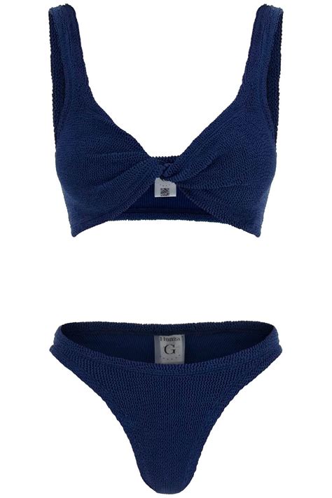 Hunza G Juno Bikini Set In Blue Lyst Canada