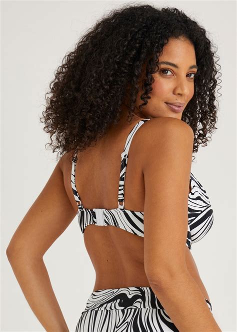 Dd Monochrome Wave Bikini Top Matalan