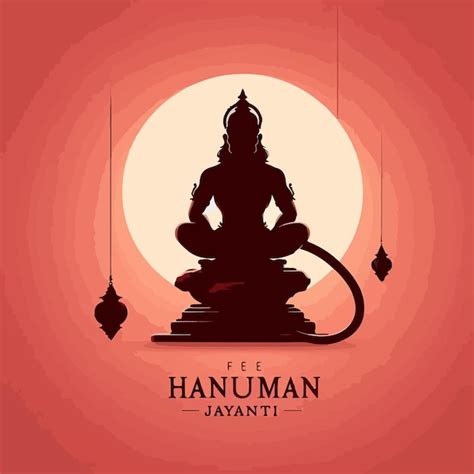 Premium Vector Lord Hanuman Silhouette Vector Hanuman Jayanti