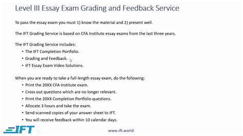 Level Iii Cfa Essay Exam Grading Service Youtube