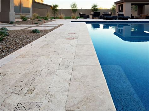 Travertine Pool Pavers Unfilled Ivory Travertine Bluestone Granite