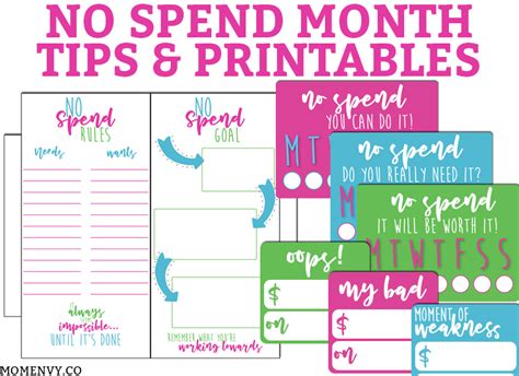 No Spend Month Tips Free No Spend Planner Stickers And Trackers