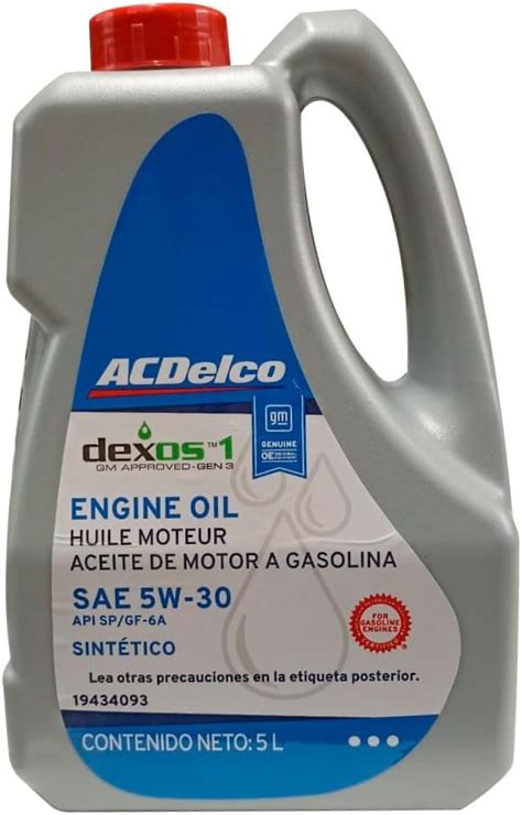 Aceite Sintetico 5W30 ACDelco Dexos 1 Gen 3 5L Amazon Mx