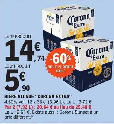 Promo Bière Blonde corona Extra chez E Leclerc iCatalogue fr