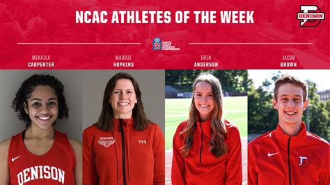 Denison Honored With Four Ncac Athletes Of The Week Athletics Denison University