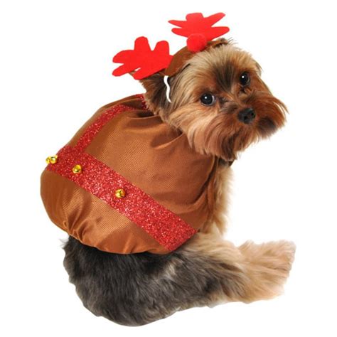 Simply Dog Reindeer Costume Brown Christmas Pet Outfit with Antlers - Walmart.com - Walmart.com