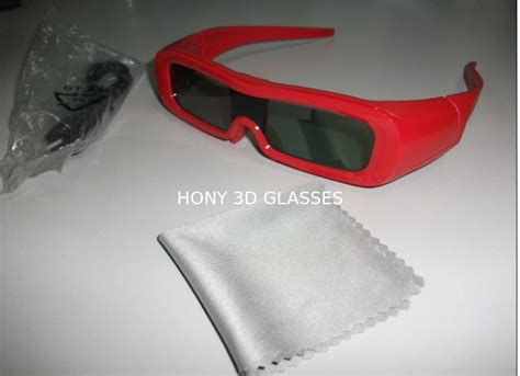 Red Universal Active Shutter 3D TV Glasses Reaction LCD Lenses