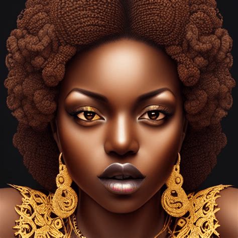 Melanin Dark Skinned Woman Big Curls Hyperrealistic Luxury Cinematic