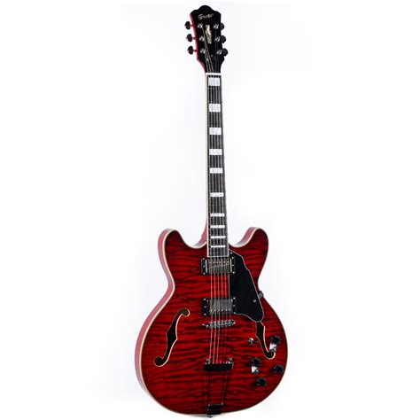 Grote Semi Hollow Body Electric Guitar Thinline Arched Top Coils Split Grote Guitar