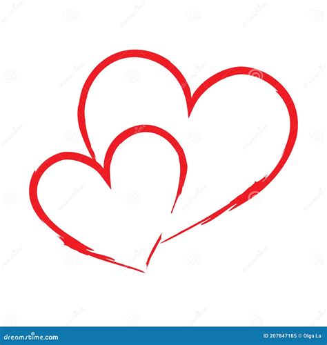 Two Lovers Heart Vector Illustration Stock Vector Illustration Of