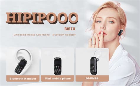 Hipipooo Mini Telefono BM70 Mini Combinatore Wireless Auricolare