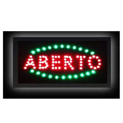 Placa Led Luminosa Aberto Para Comércio Letreiro Painel Leroy Merlin