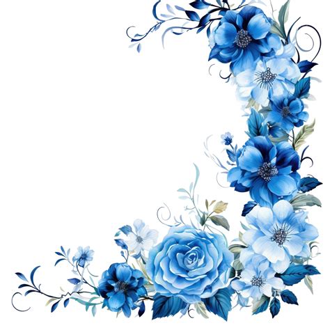 Borda Floral Azul Png Floral Flor Fronteira Png Imagem Para