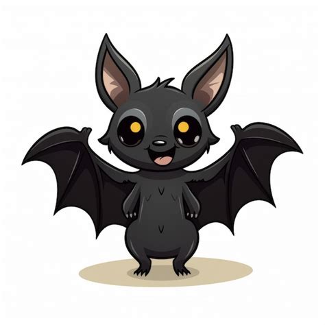 Premium AI Image | Cute Black Cartoon Bat Illustration in Tonga Art Style