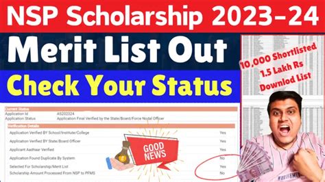 National Scholarship Release Merit List 2024 Check Your Name NSP