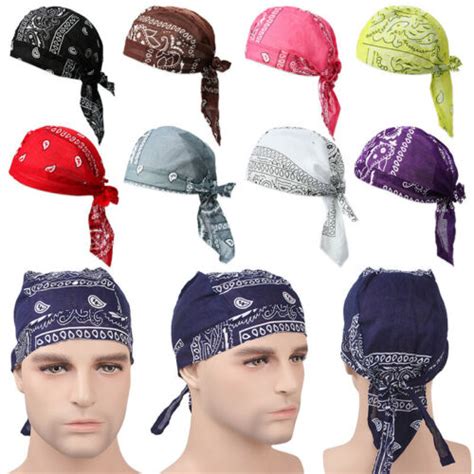 Cotton Durag Du Rag Wave Cap Hat Doo Rag Biker Bandana Head Wrap Skull