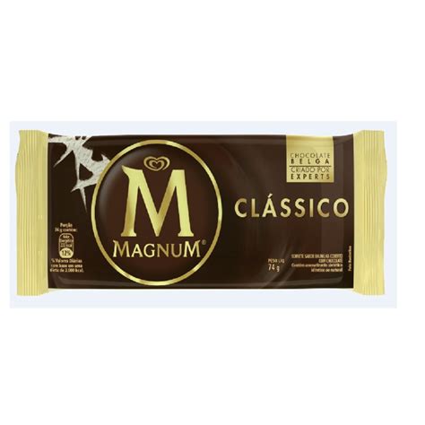 Sorvete Clássico De Baunilha Cobertura Chocolate Magnum Pacote 69g