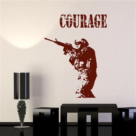 Military Army Soldier Wall Sticker Guns Decal War Boys Bedroom