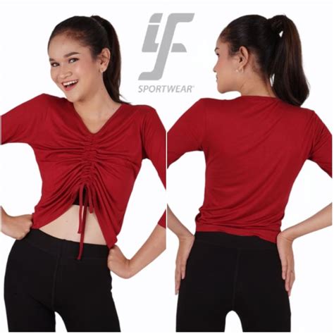 Jual Baju Wanita Atasan Wanita Baju Crop Baju Senam Baju Olahraga