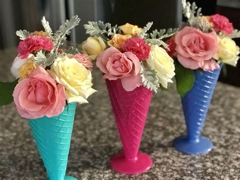 Flower Ice Cream Cone Flower Ice Ice Cream Flower Ice Cream Party