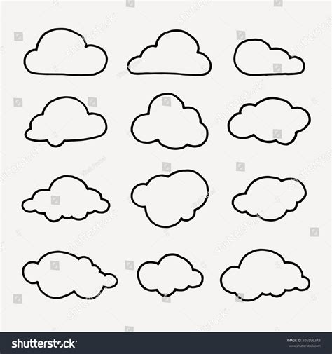 Collection Cloud Symbols Hand Made Vector เวกเตอร์สต็อก ปลอดค่าลิขสิทธิ์ 326596343 Shutterstock