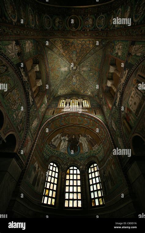 Byzantine Mosaics In The Presbytery Of The Basilica Of San Vitale In