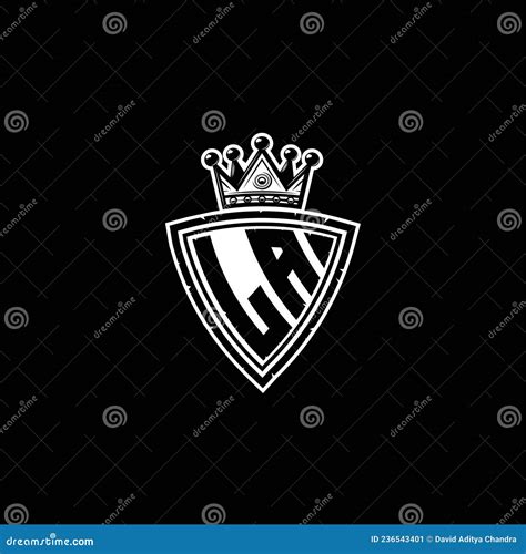 LA Logo Monogram Shield Crown Luxury Design Stock Vector Illustration