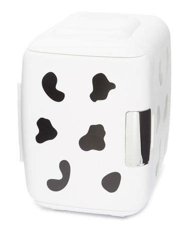 Cooluli White Black Cow Print L Classic Compact Cooler Warmer Mini