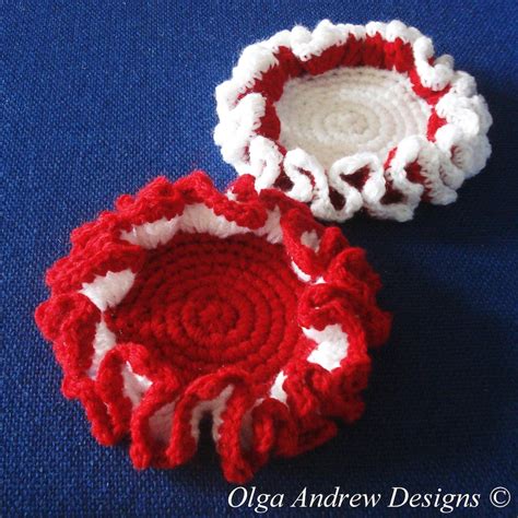 Ruffle Christmas Coaster Crochet Pattern Crochet Christmas Etsy Uk