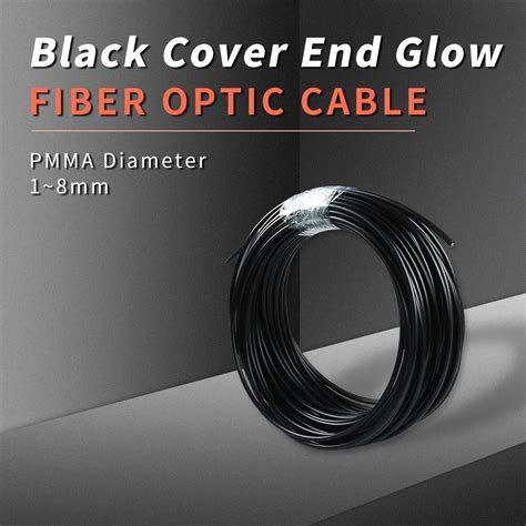 C Ble Fibre Optique PMMA En Plastique Noir 1mm 8mm Longueur 1m 5m 10m