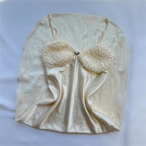 Vintage Cinema Cream Lingerie Slip Gown Y2k Depop