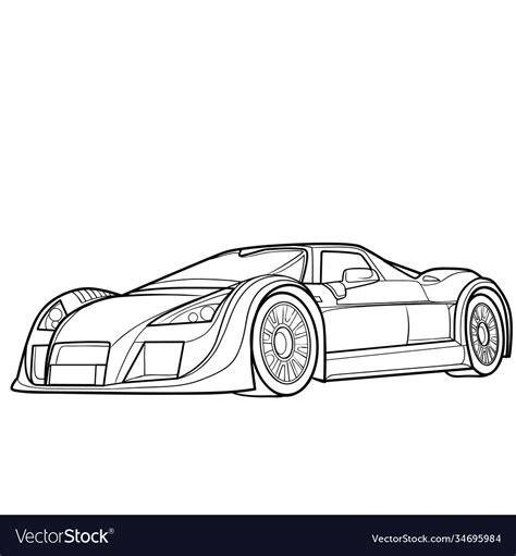 Sketch a sports car coloring book cartoon Vector Image