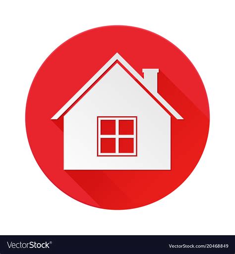 Home red icon symbol of residential house Vector Image