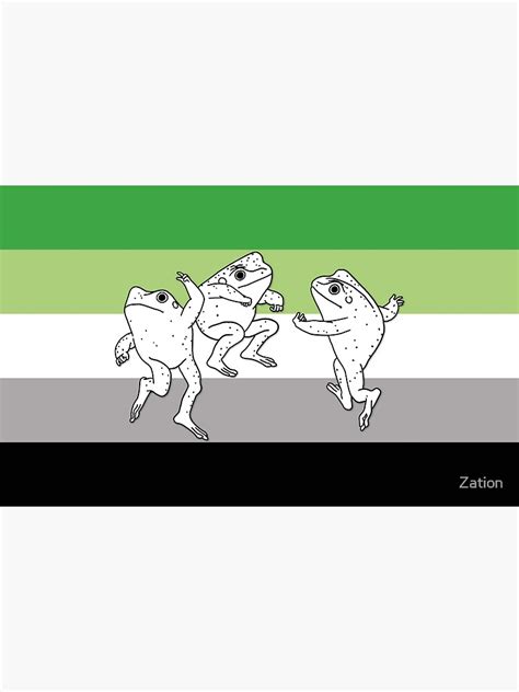 Aromantic Pride Flag Frogs Aesthetic Cottagecore Sticker For Sale