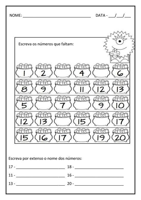 1º Ano Atividades De MatemÁtica NÚmeros AtÉ 20 Cuca Super Legal Educação Coordenação