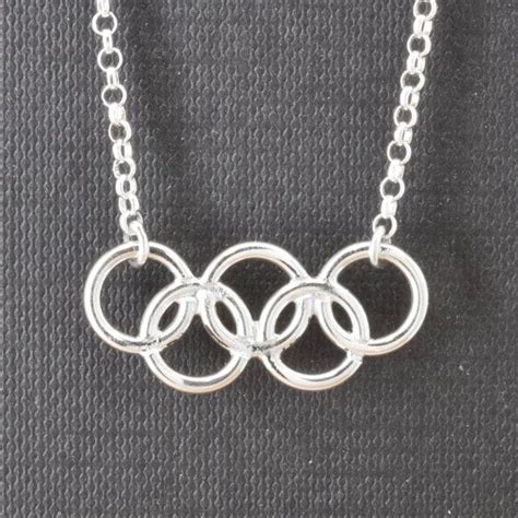 Olympic Necklace Olympic Jewelry Sterling Silver Necklace Olympic