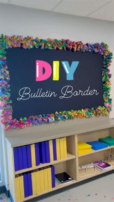 Colorful DIY Tissue Paper Bulletin Board Border Classroom Decorations