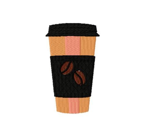 Coffee Cup Machine Embroidery Design Instant Download Etsy