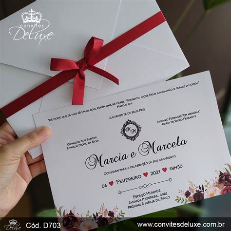 Convite De Casamento Simples Barato E Elegante Convites Deluxe