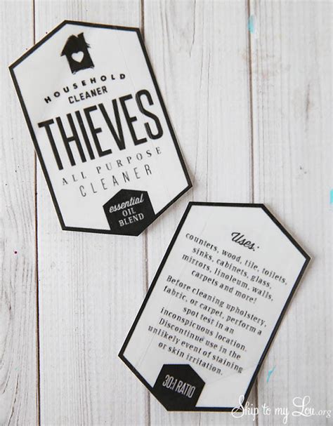 Printable Thieves Cleaner Label Printable Word Searches