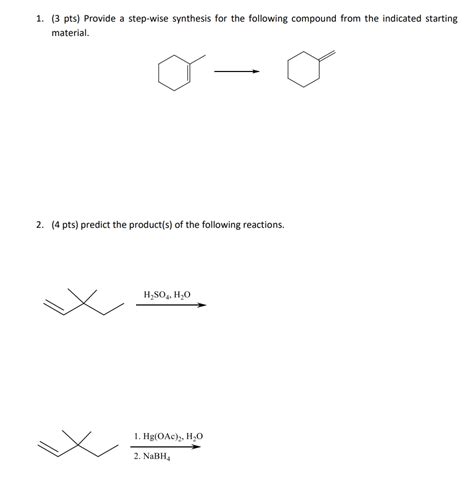 Solved 1 3 Pts Provide A Step Wise Synthesis For The Chegg