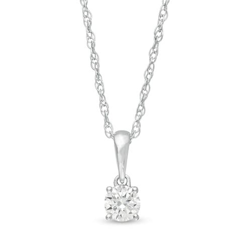 1/4 CT. Diamond Solitaire Pendant in 10K White Gold | Zales