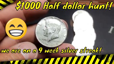 1000 Half Dollar Hunt Coin Roll Hunting Half Dollars Youtube