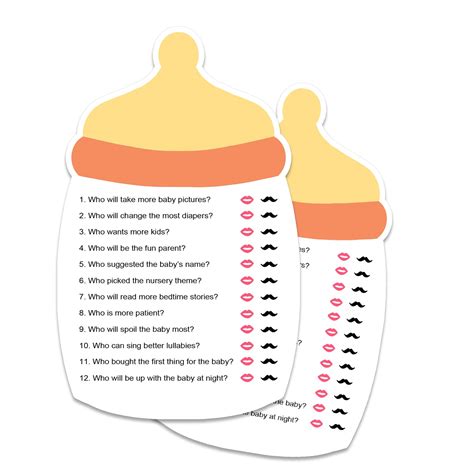 Buy Baby Shower Game Cute Double Sided Feeding Bottle Guess Who Mommy