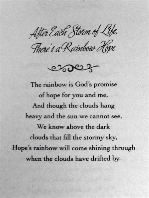 After Each Storm Of Life There S A Rainbow Hope By Helen Steiner Rice Helen Steiner Rice