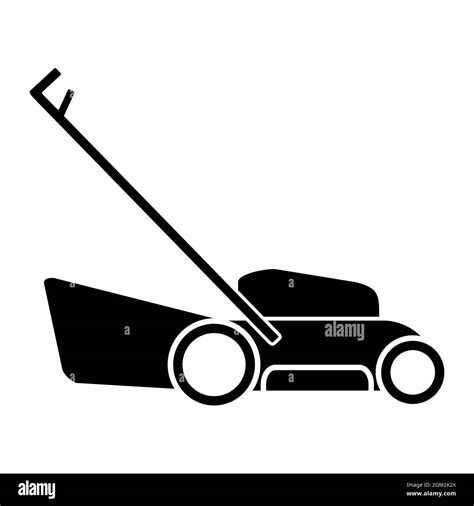 Simple Editable Black Vector Lawn Mower Lawnmower Mower Icon Isolated